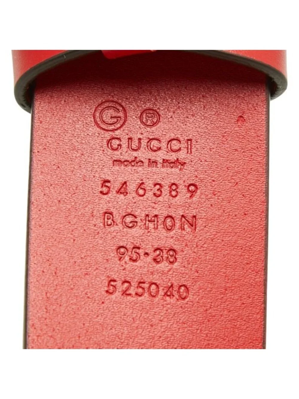 Gucci Interlocking G 95/38 Red Leather Belt
